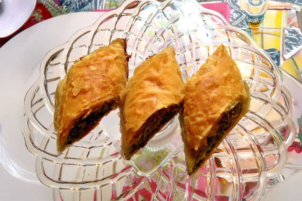 Spanakopita sliced