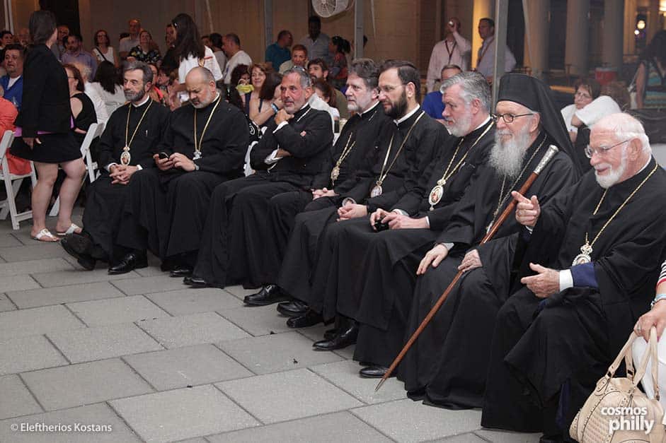 Greek Orthodox clergy seated during a reception at the Clergy–Laity Congress in Philadelphia