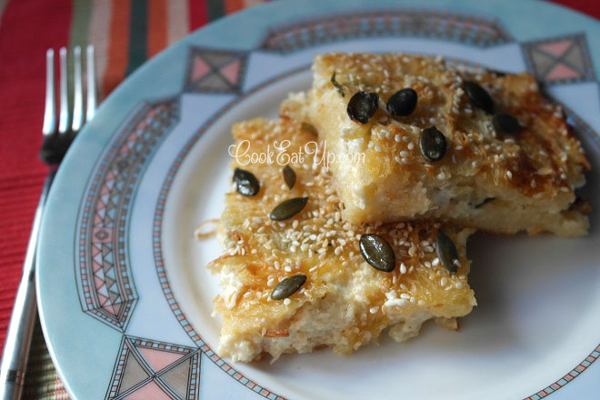 Greek traditional kataifi with cheese