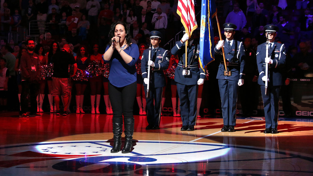 This Moment In Philadelphia Greek American History, Kaliopi Karapalides sings the National Anthem