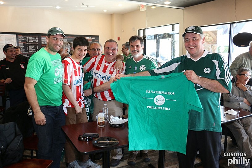 Philadelphia Soccer Fans Panathinaikos and Olympiakos Cheer on Teams