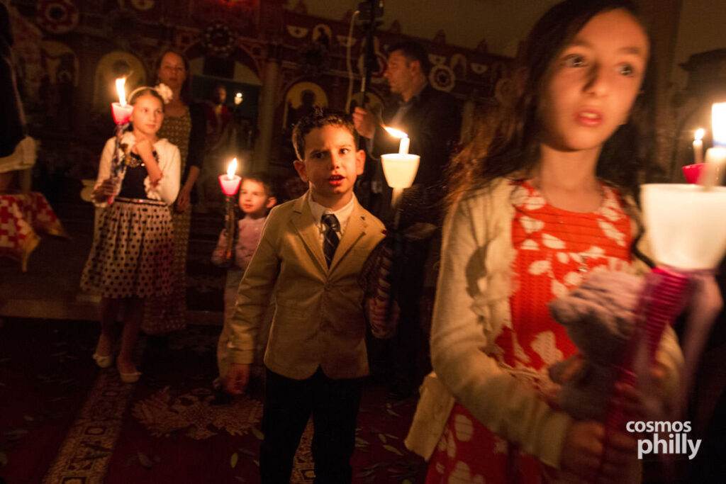 The Midnight Resurrection Service at Evangelismos Greek Orthodox Church in Philadelphia, 2017