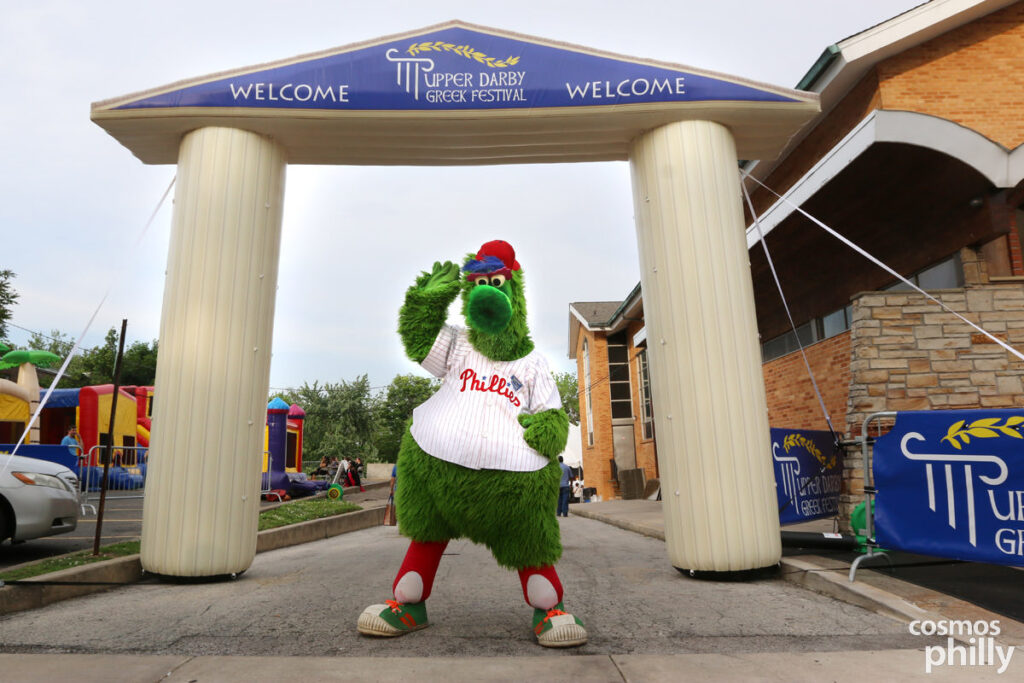 Phillie Phanatic Greets Greek Festival Guests To Upper Darby