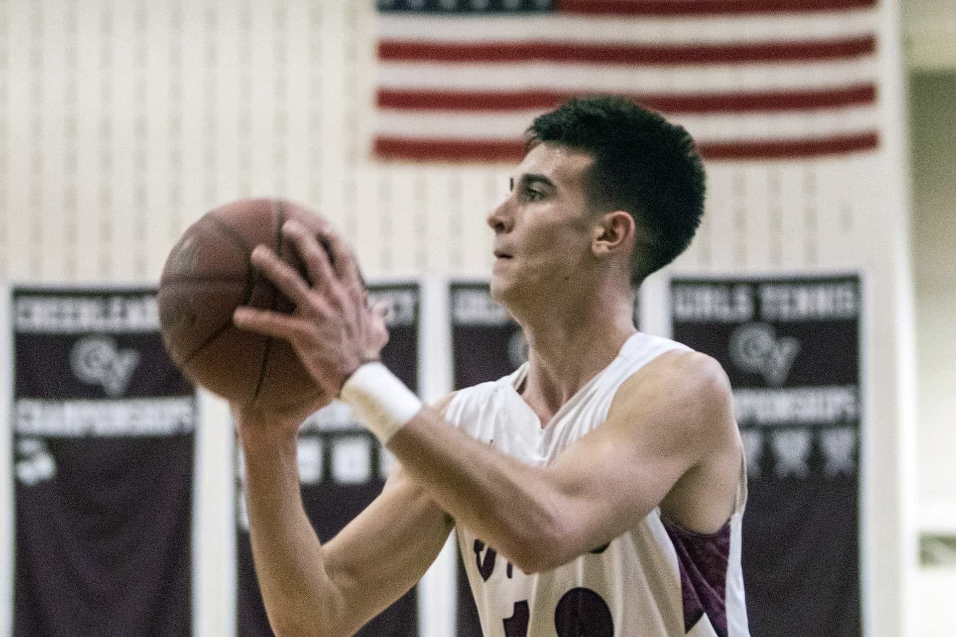 Greg Vlassopoulos taking a shot against Strath Haven