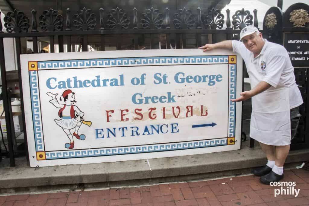 A Classic Sign Welcomes you to the St. George Greek Festival
