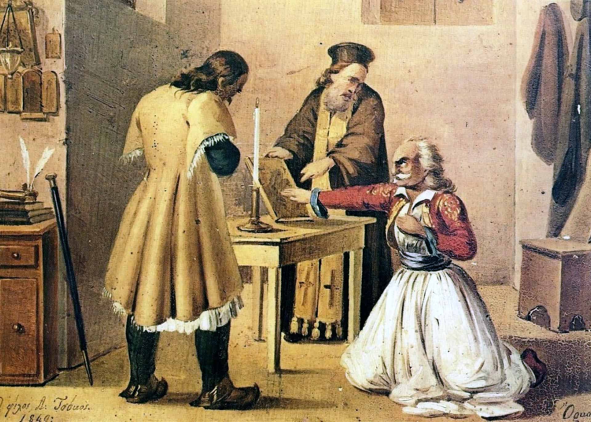 Theodoros Kolokotronis takes the Great Oath of the Filiki Eteria