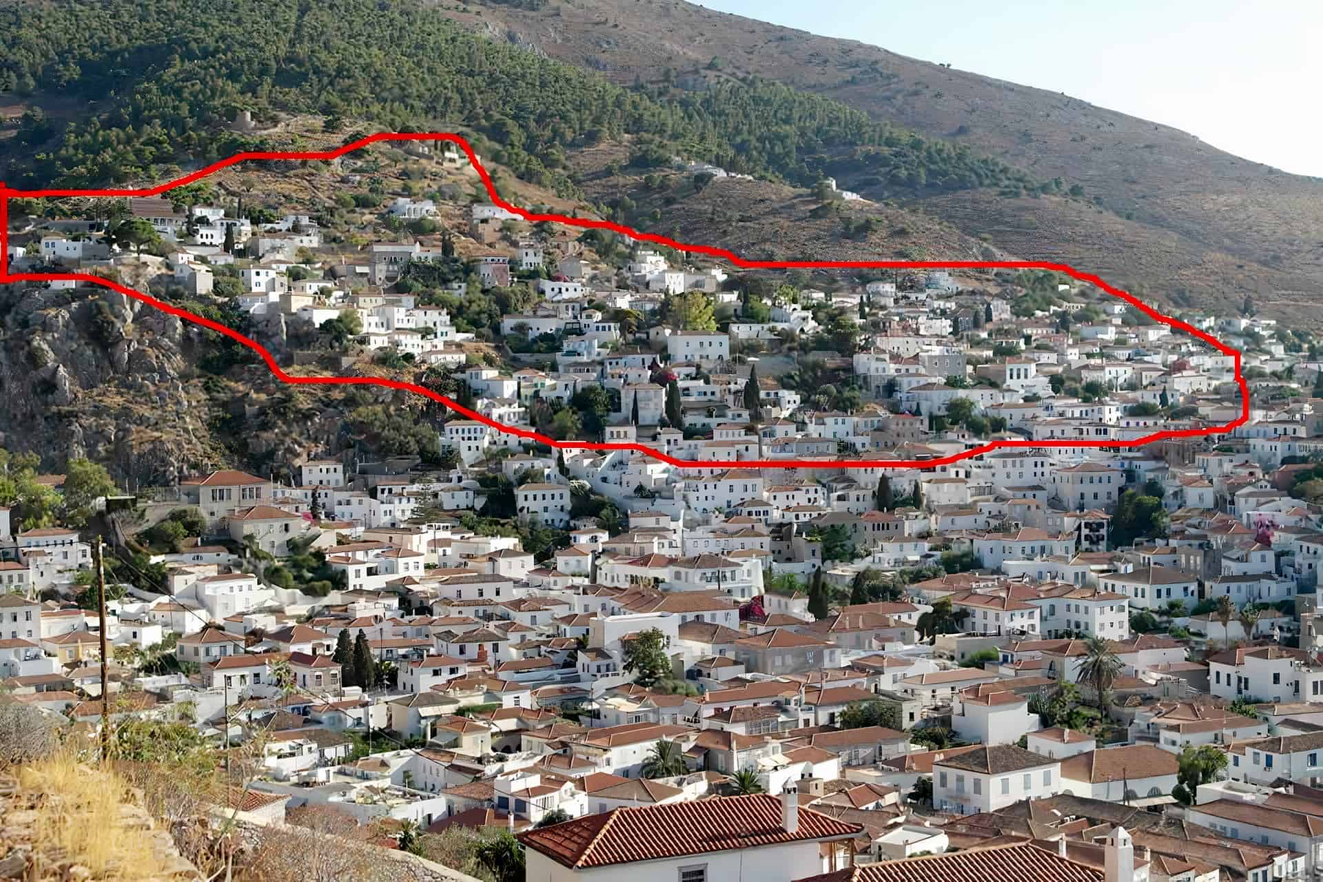 Τhe area of the first residential core of Hydra