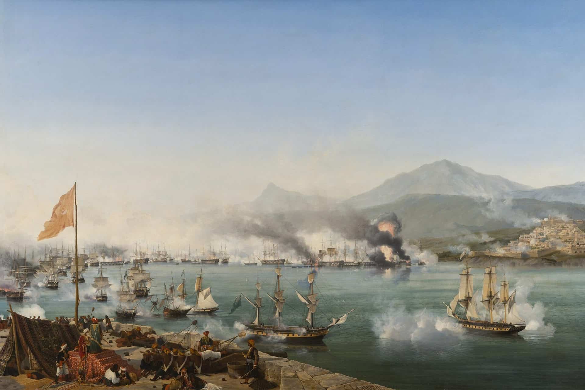 The Naval Battle of Navarino - Painting by Ambroise Louis Garneray