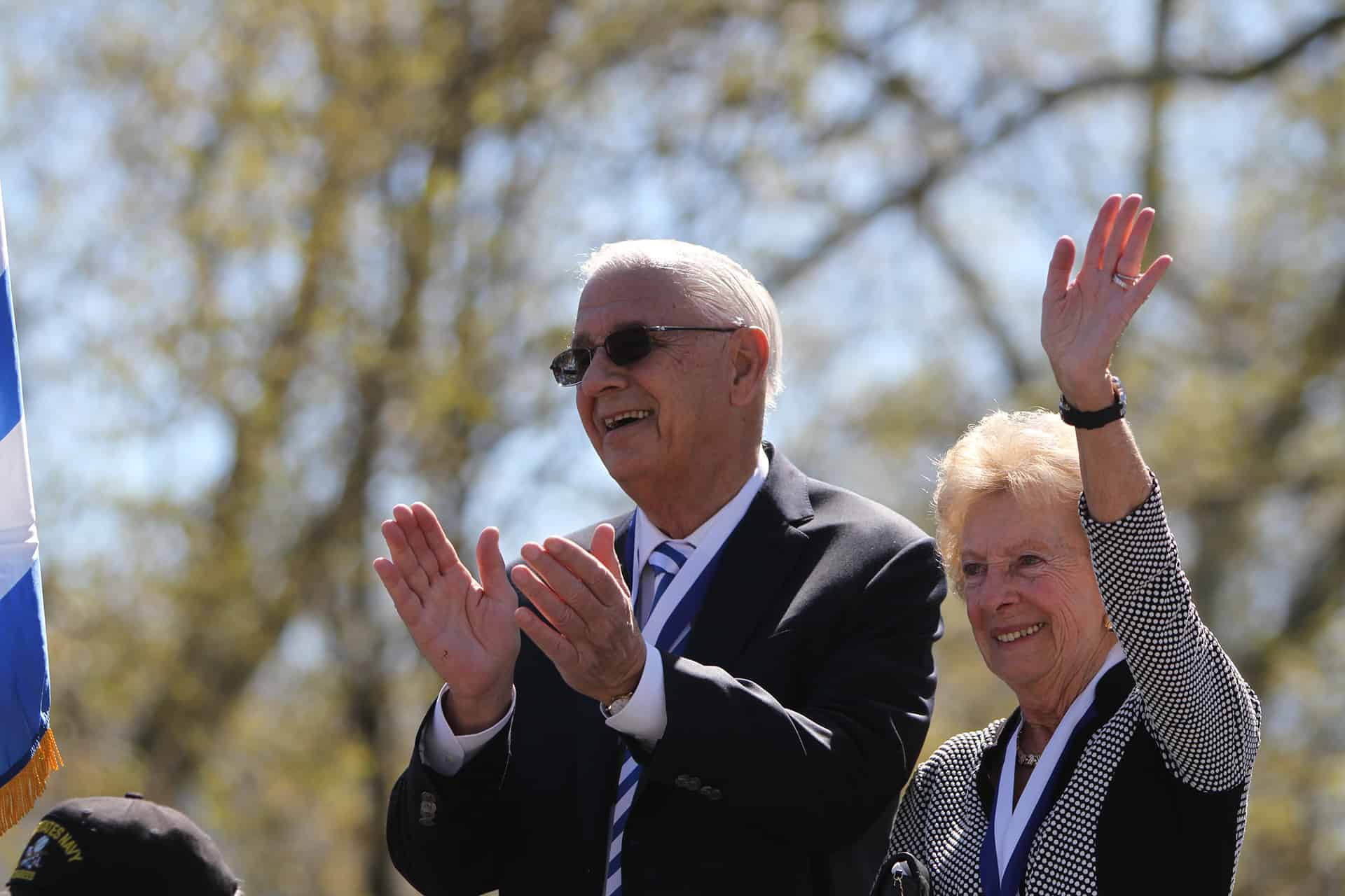 Nicholas and Athena Karabots at the Greek Independence Parade in Philadelphia, 2016