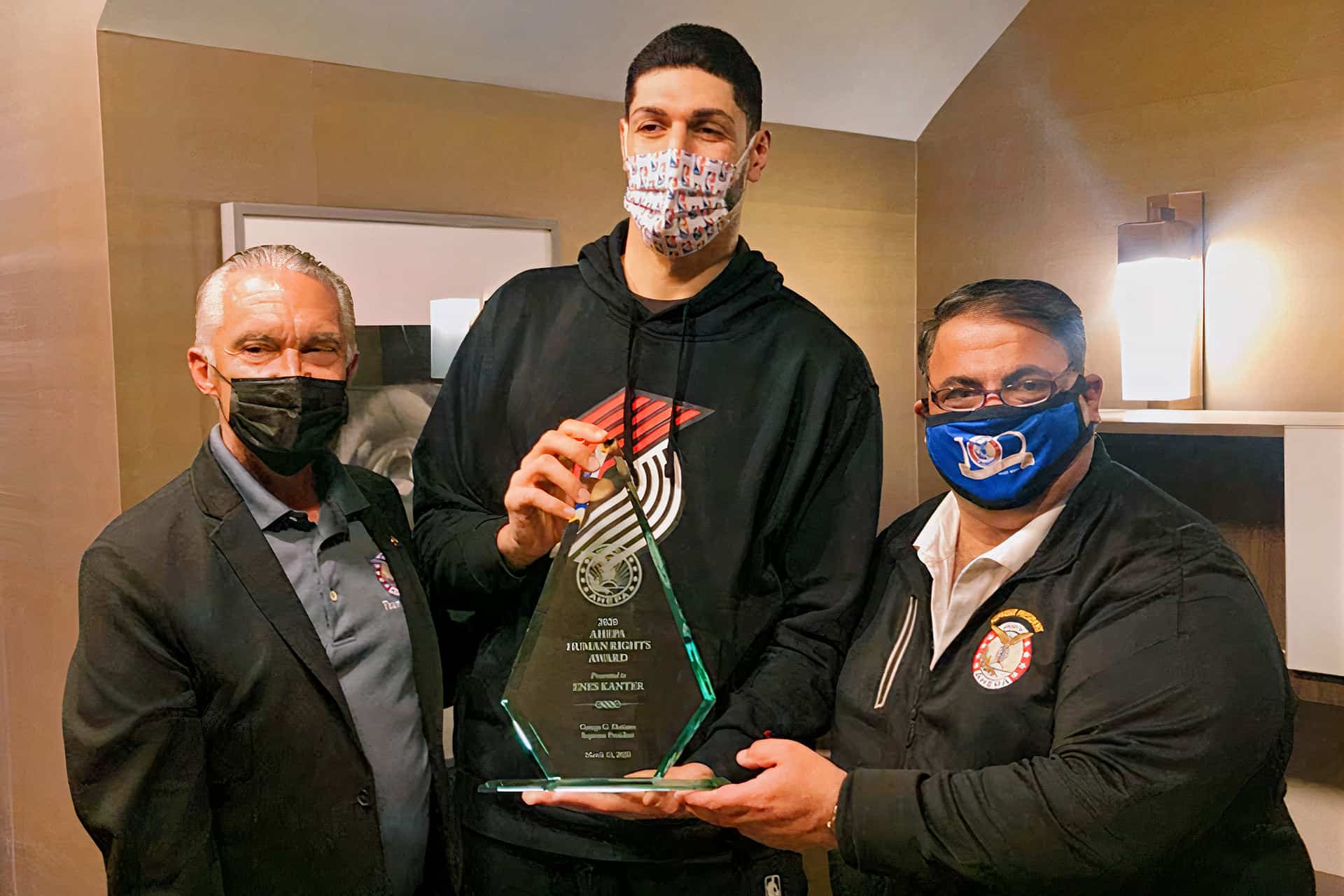 AHEPA Presents NBA Veteran Kanter with Human Rights Award