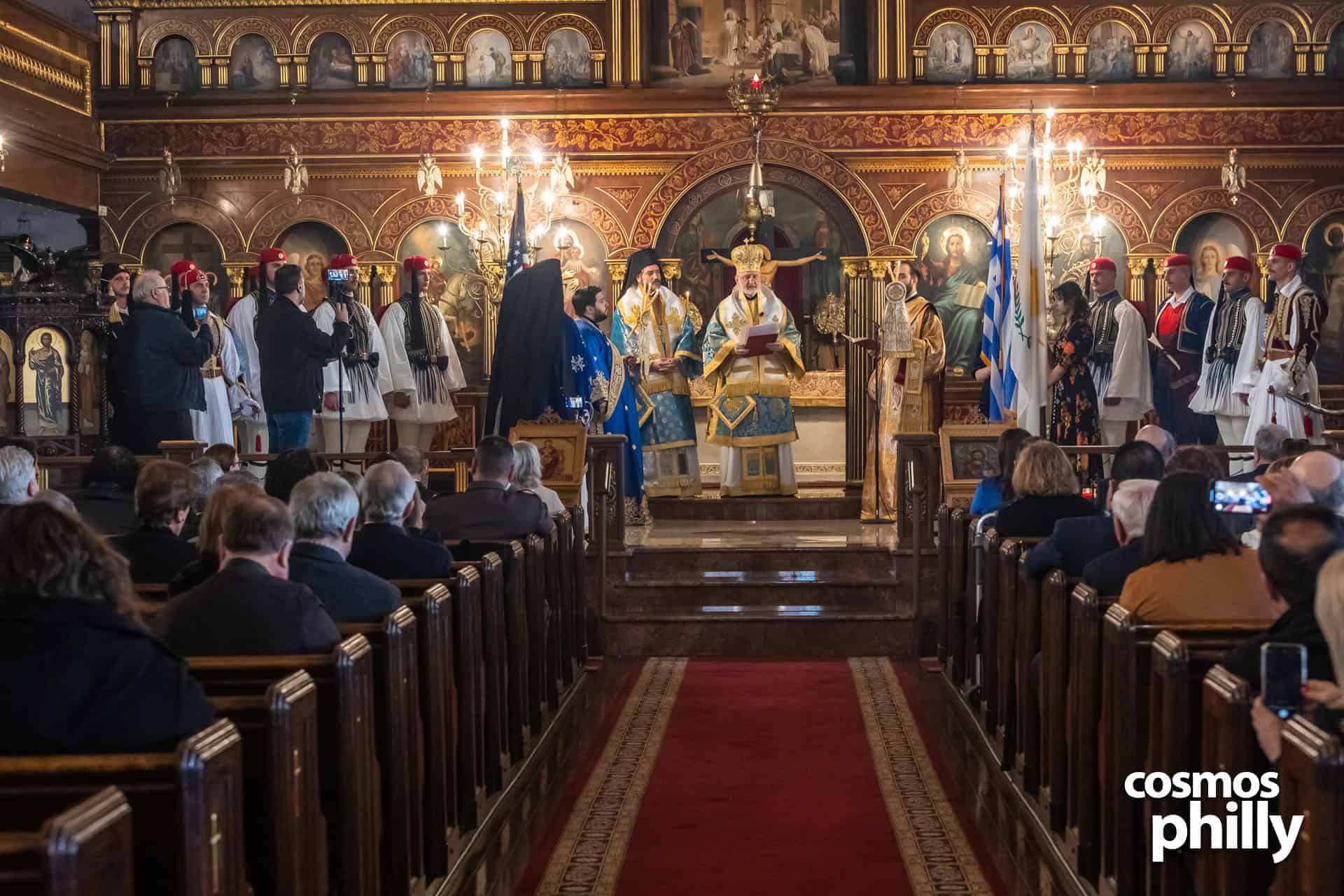 Great Doxology service at Saint George Greek Orthodox Cathedral in Philadelphia during Greek Independence Day celebrations 2023