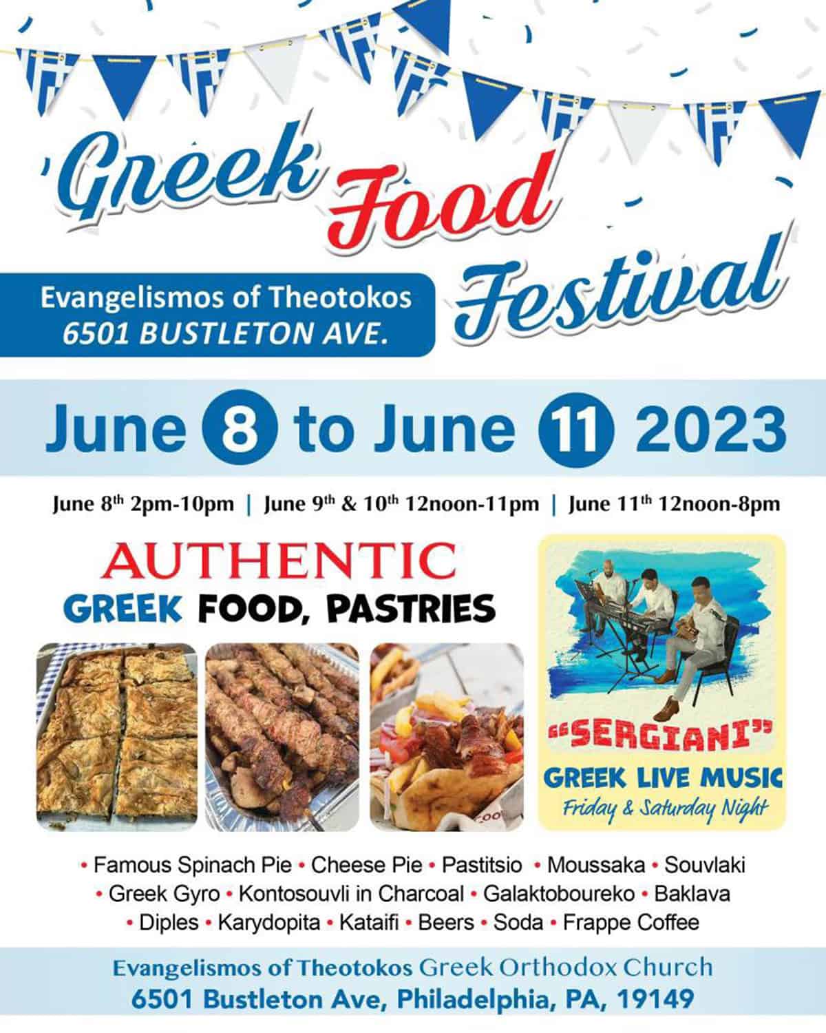 Greek Food Festival at Evangelismos of Theotokos Flyer