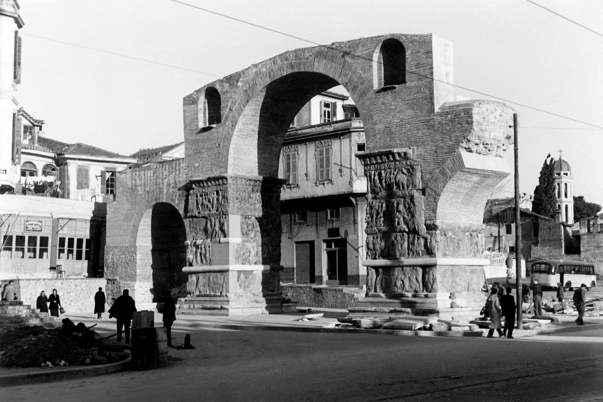 The Arch of Galerius located in Thessaloniki, captured by art historian Anthony Blunt during the late 1950s.