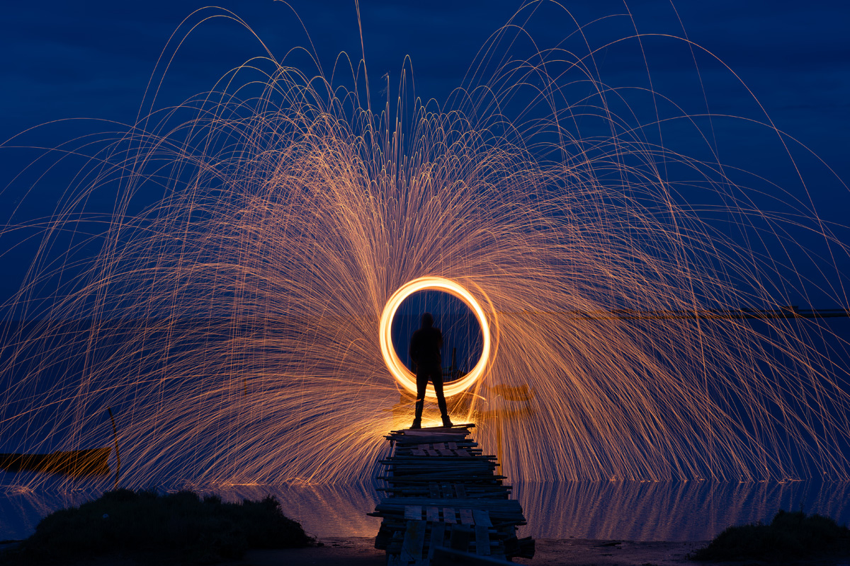 Photograph by Thanos Dogranlis — “Ignition” | Long exposure, steel wool fire spin