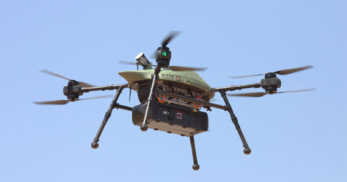 Heavy-lift ATLAS-8 drone by ALTUS-LSA in flight over Crete