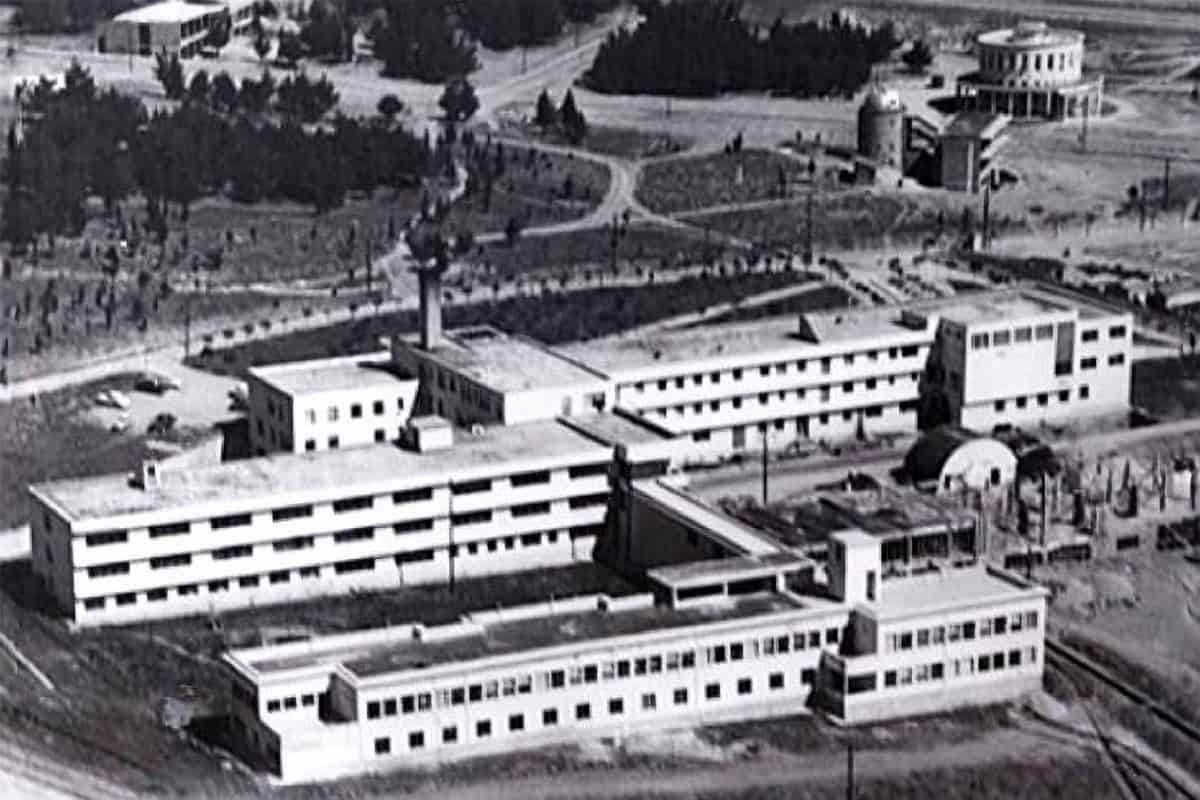 Aerial view of the AHEPA University General Hospital in Thessaloniki shortly after its opening in 1951