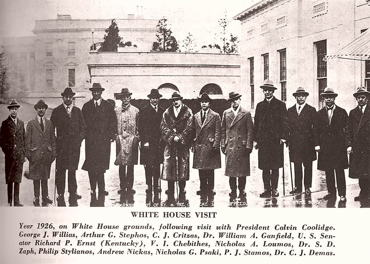 AHEPA delegates on the White House grounds after meeting President Calvin Coolidge, September 22, 1924