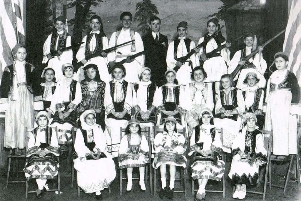 Students of the Greek school in Chester, PA, circa 1930s.