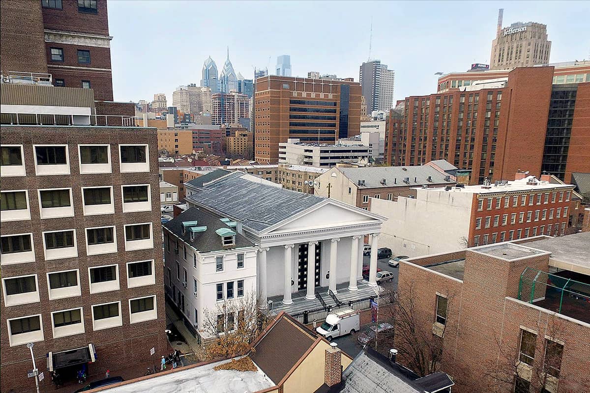 St. George Greek Orthodox Cathedral in Center City Philadelphia, founded in 1922 in the former St. Andrew’s Episcopal Church.