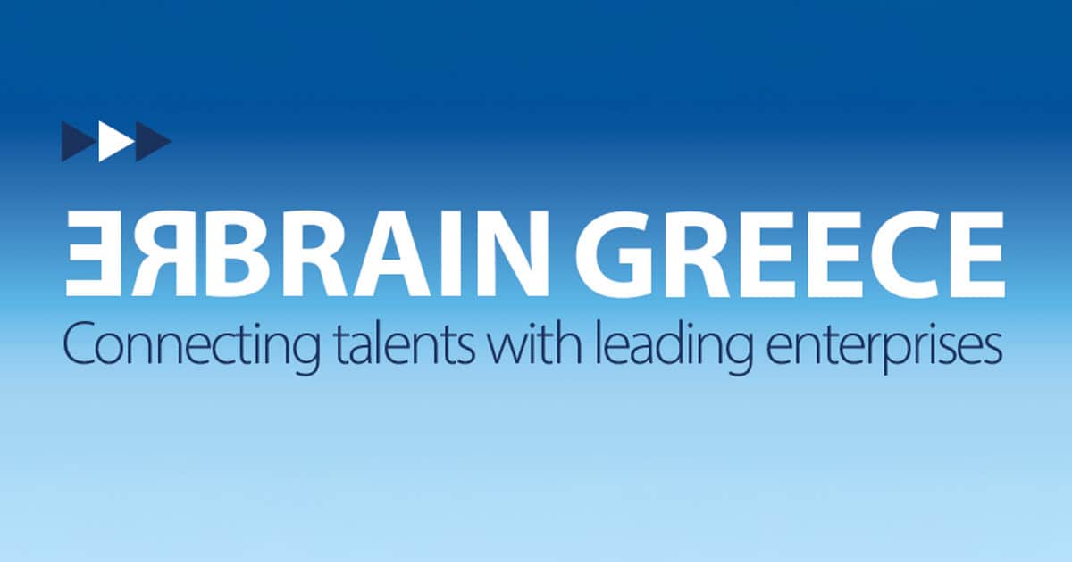 ReBrain Greece logo with the tagline “Connecting talents with leading enterprises”
