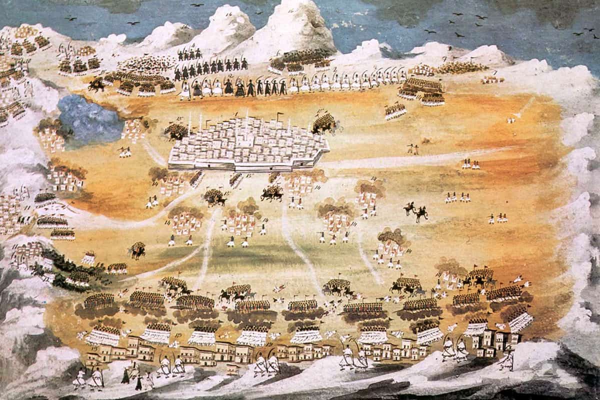 Scene from the Greek War of Independence. Painting by Panagiotis Zografos, under the guidance of Yannis Makriyannis.