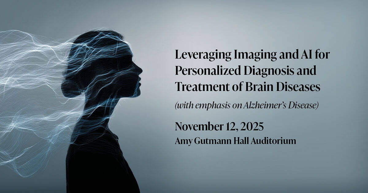 Conceptual image showing human profile blended with AI neural data patterns.