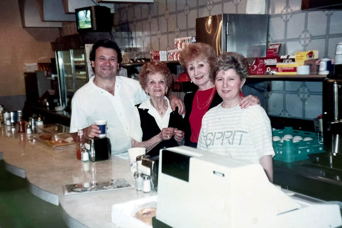John and Maria Kontaxis behind the counter at Aquarius Restaurant in Upper Darby during the early years of their family business.