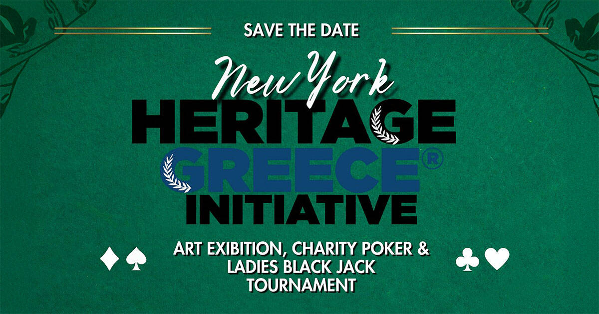 New York Heritage Greece® Initiative fundraiser featuring an art exhibition, charity poker, and ladies' blackjack tournament