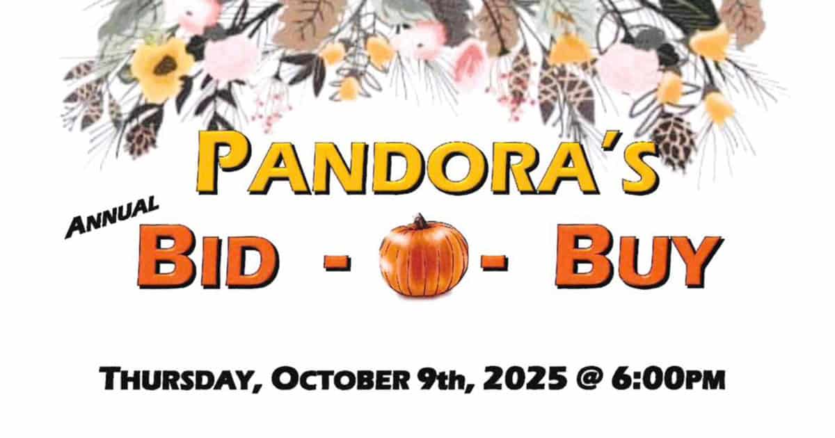 Pandora Chapter #332 Daughters of Penelope Annual Bid & Buy event on October 9, 2025