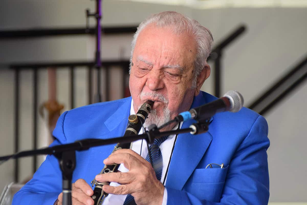 Petroloukas Halkias performing on clarinet at the Richmond Folk Festival in 2019