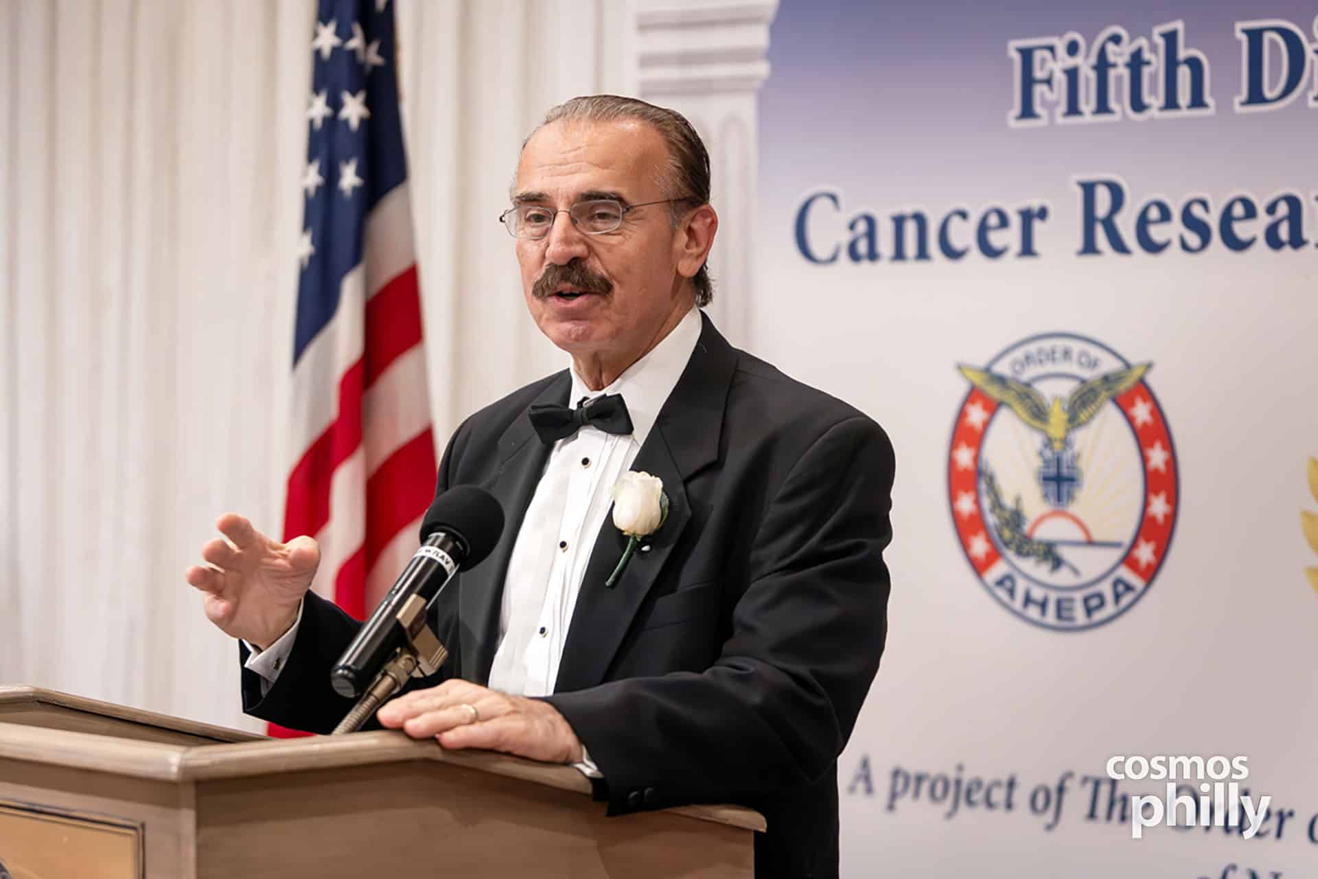 Chris Kaitson speaking at the Fifth District AHEPA Cancer Research Foundation's 2025 gala