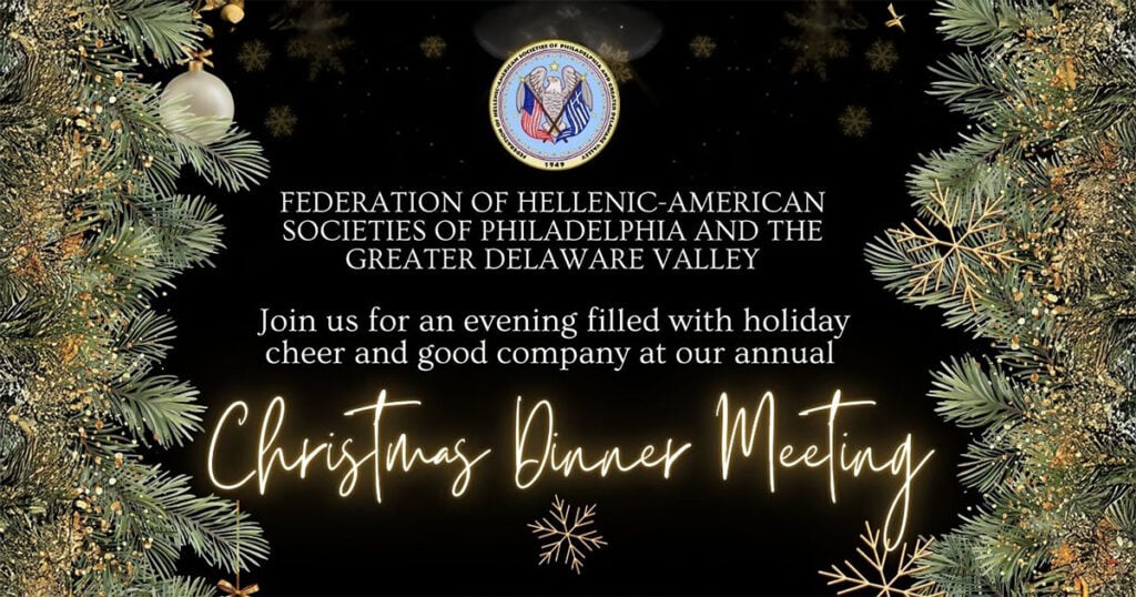 Federation Hosts Christmas Dinner Meeting on December 16 in Media, PA