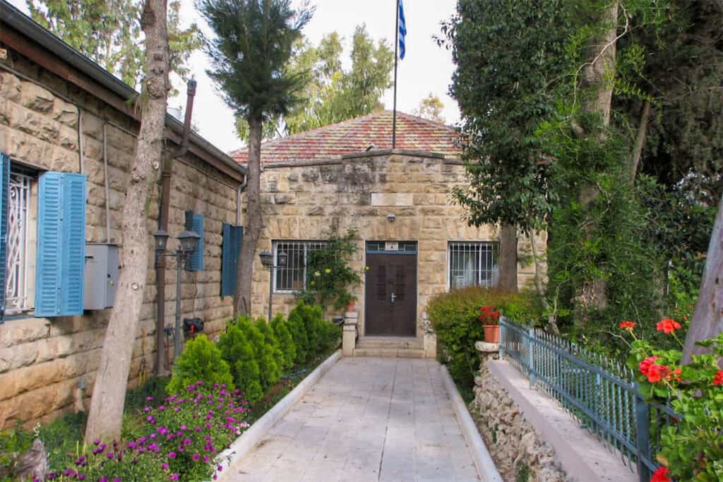 The Greek community center in Jerusalem’s Greek Colony neighborhood.