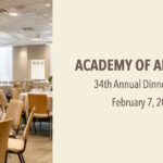 Community hall interior prepared for the Academy of Aristotle’s 34th Annual Dinner Dance, with tables and chairs set for an upcoming event in Media, Pennsylvania.