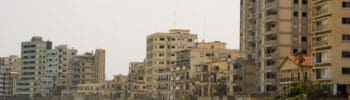Abandoned beachfront buildings in Varosha, Famagusta, Cyprus, following the 1974 Turkish invasion