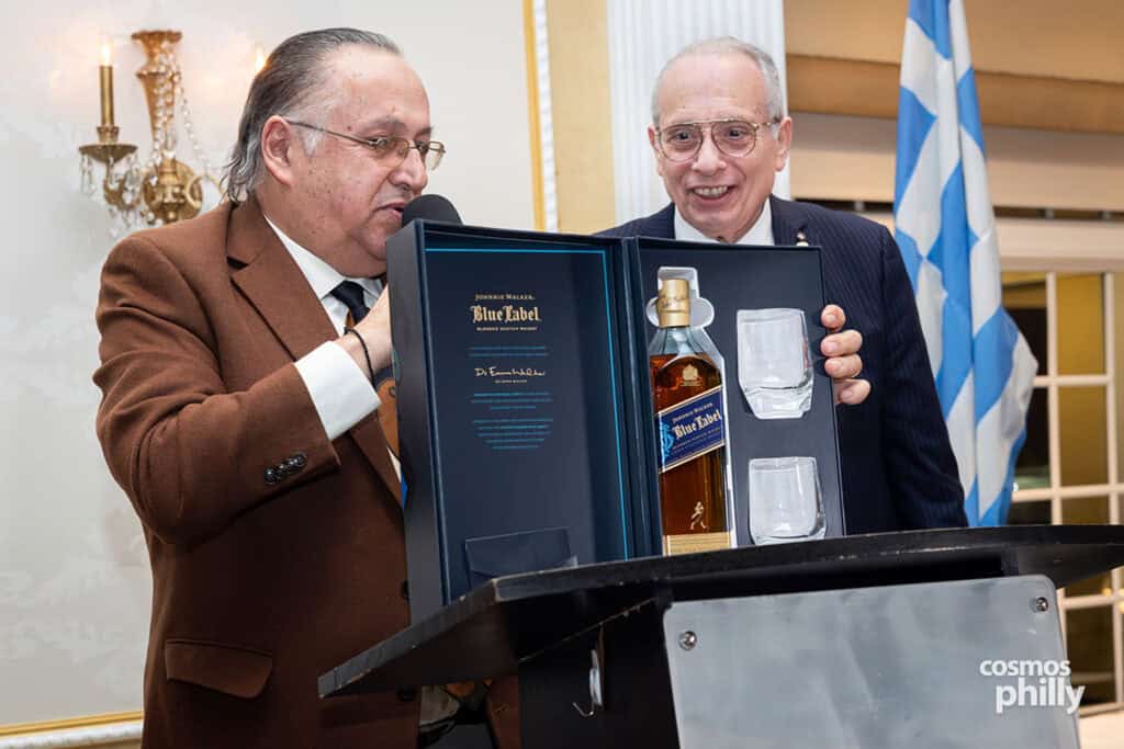 Members of AHEPA Camden Chapter 69 and guests at the testimonial dinner honoring Anastasios Efstratiades as AHEPAN of the Year in Deptford, New Jersey.