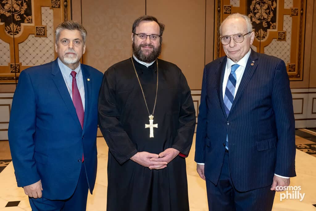 Members of AHEPA Camden Chapter 69 and guests at the testimonial dinner honoring Anastasios Efstratiades as AHEPAN of the Year in Deptford, New Jersey.