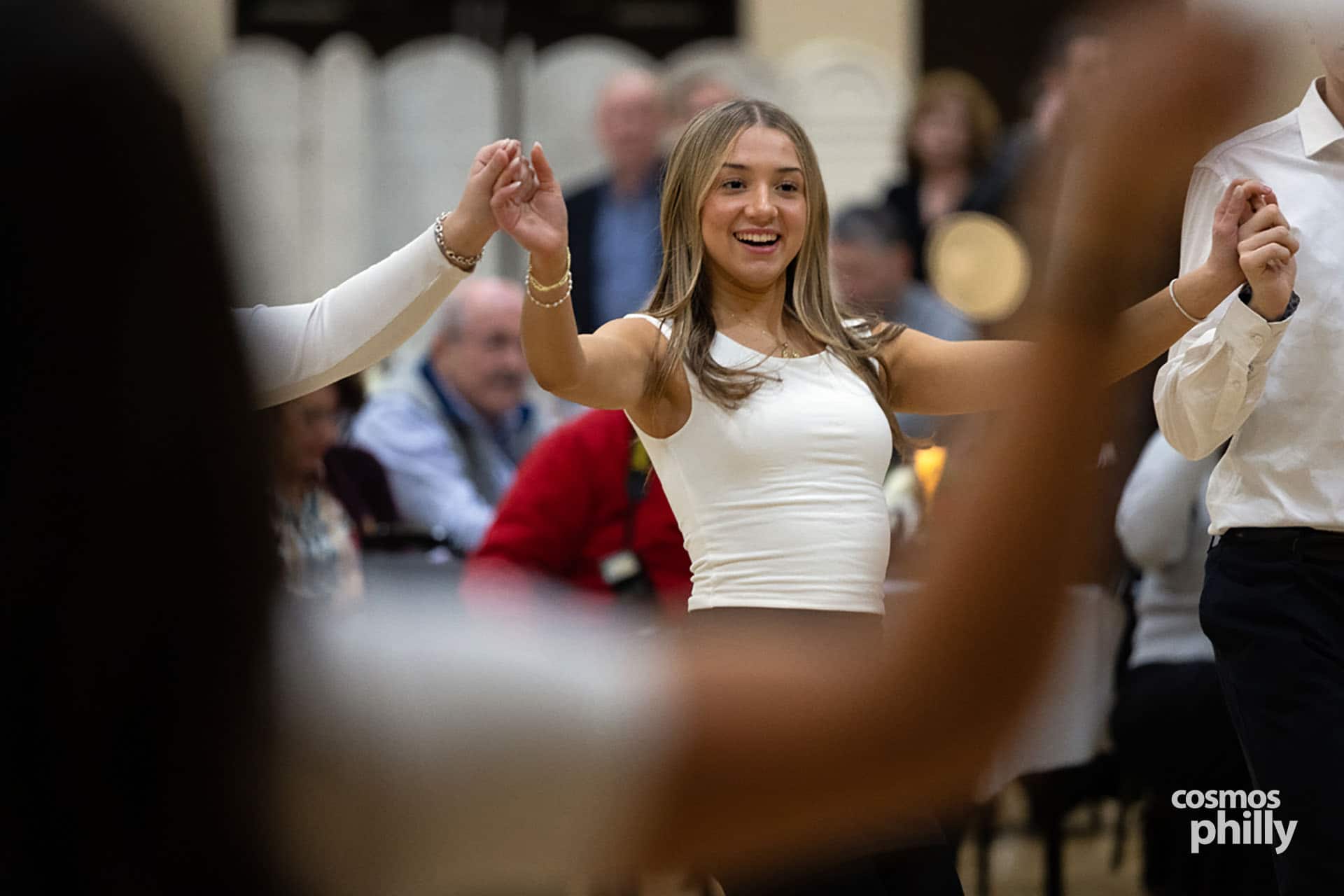 Guests dance and socialize at the Epirotes Tsipourovraidia event
