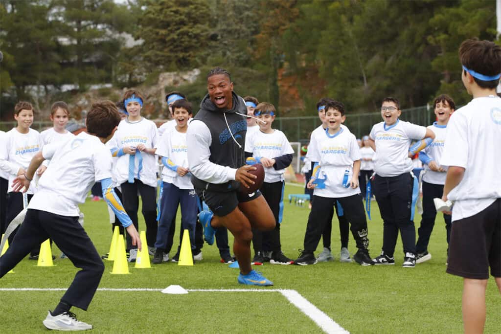 From the NFL to Athens: Los Angeles Chargers Bring Flag Football to Greek Youth