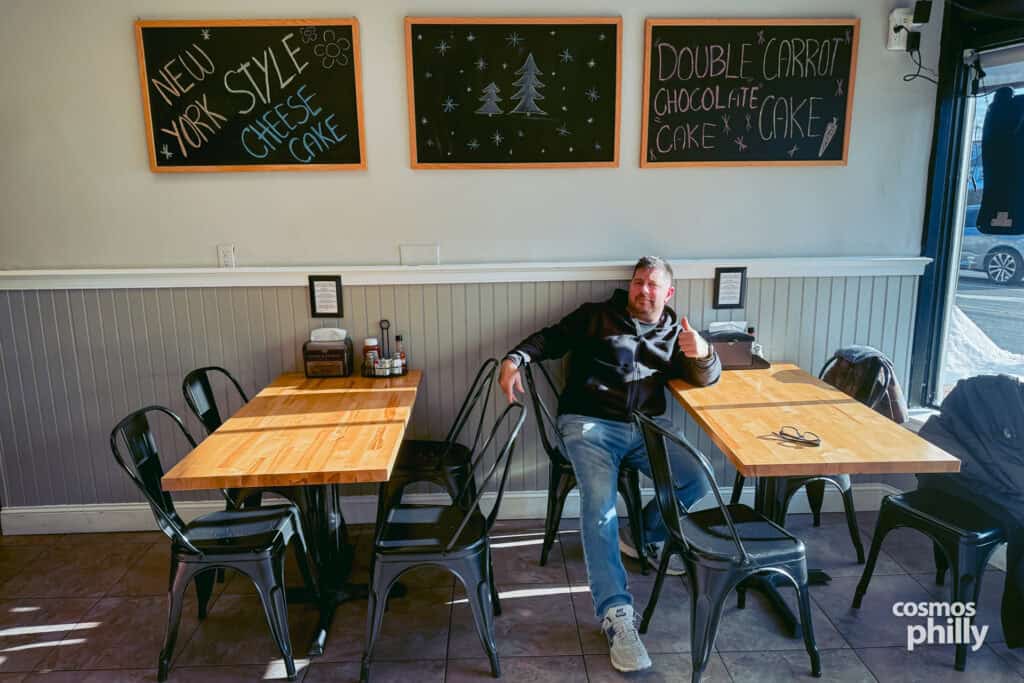 Nick Haselidis, owner of Havertown Grille, inside the restaurant in Havertown, Pennsylvania