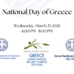 Invitation for the Greek Independence Day reception at the United Nations in New York on March 25, 2026 hosted by the Permanent Mission of Greece to the UN and the Consulate General of Greece in New York.