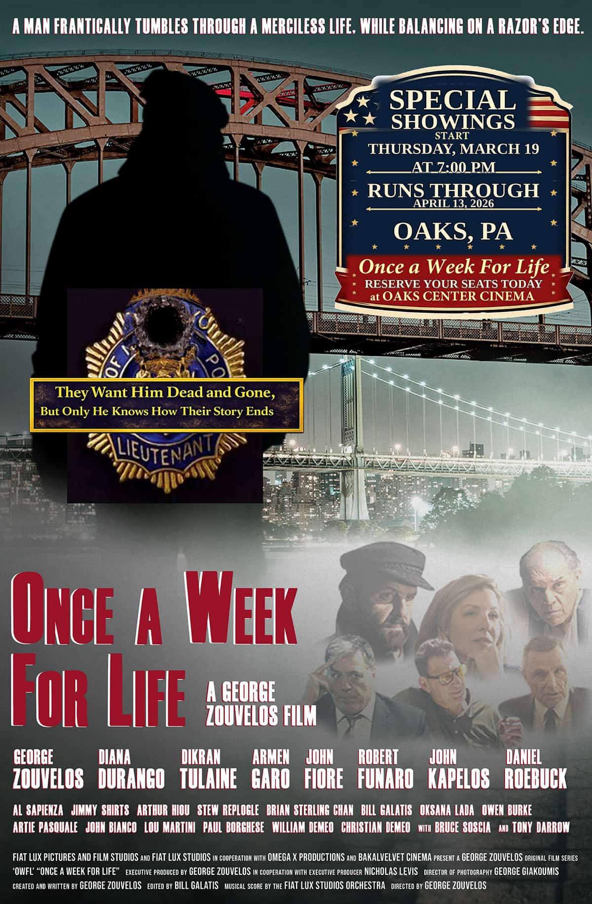 Once a Week for Life film poster showing Oaks Pennsylvania screenings