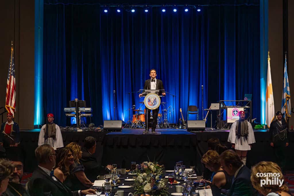 Speakers address guests during the 2026 Eleftheria Gala.