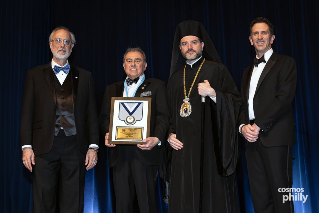 Steve Kontos is honored during the 2026 Eleftheria Gala in Philadelphia.