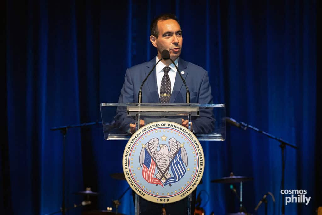 Speakers address guests during the 2026 Eleftheria Gala.