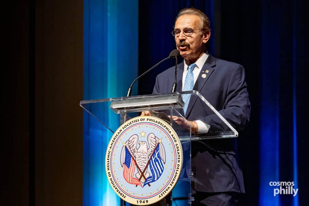 Speakers address guests during the 2026 Eleftheria Gala.
