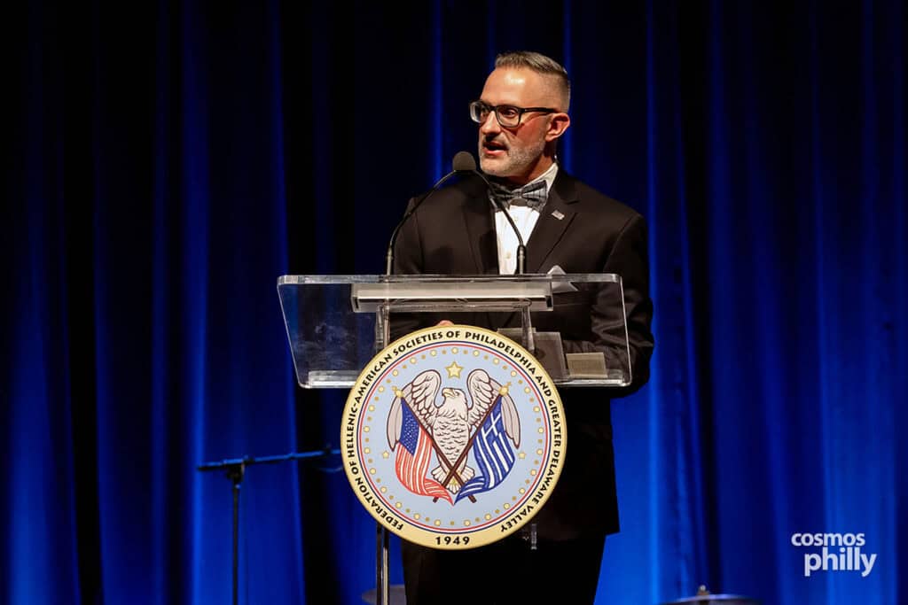 Speakers address guests during the 2026 Eleftheria Gala.