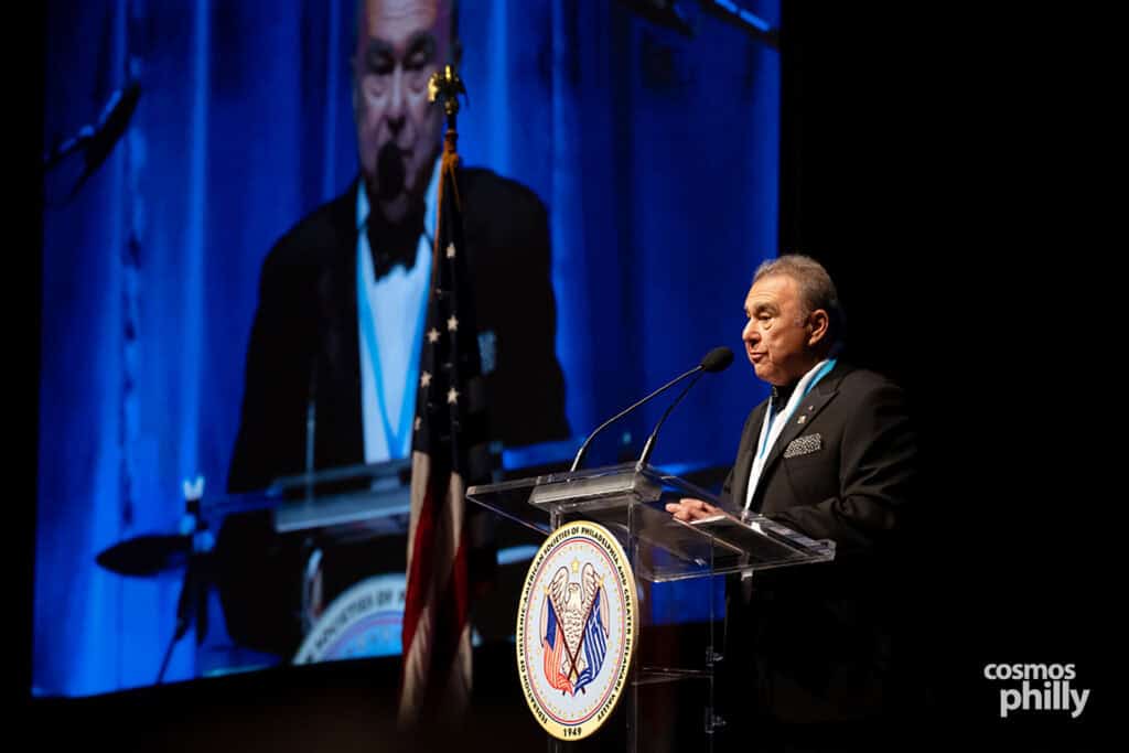 Steve Kontos is honored during the 2026 Eleftheria Gala in Philadelphia.