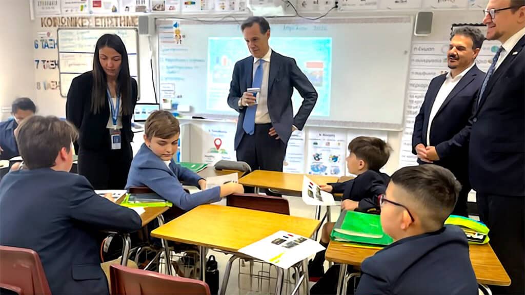 Greek Ambassador Antonis Alexandridis Visits Odyssey Charter School During First Official Delaware Trip