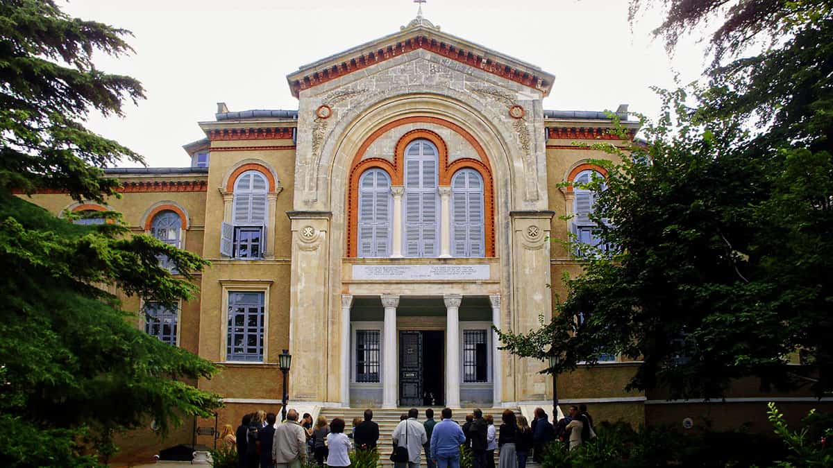 Exterior of the Halki Theological School on the island of Halki (Heybeliada) near Constantinople (Istanbul), Turkey